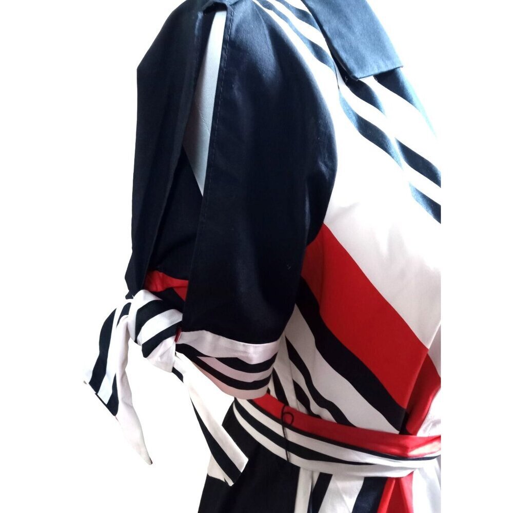 NWT Venus Blue & Red and White wrap dress cut out sleeves Sz 2 - Picture 4 of 16